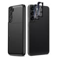 Galaxy S22 Plus Cover Stødsikkert Kortholder Telefoncover + 2 Linser Sort Galaxy S22 Plus + 2 Linser