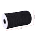 Miniatyrbillede 1 af 2: 3mm 288yd Elastisk Snøre til Respirator Ørebind Syning Webbing Strækbar Mund-Dæmpning Fix Bånd Sort