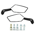 Miniatyrbilde 2 av 2: 2 stk sett motorsykkel svart l-stang & r-stang retro sidespeil