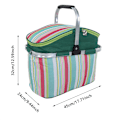 Miniatyrbild 1 av 2: Stripe Bärbar Picknick Matförvaring Zip-låda Tote Bento Påse Lunchväska Behållare