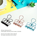 Miniatyrbillede 6 af 8: 90 stk. Binderclips Guld Sort Blå Stærk Klemme Kraft Robust Metal Hul Binderclips til Børn Studerende