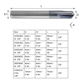 Miniatyrbillede 6 af 8: 3‑Flad Chamferfræser Bor Tungsten Stål 120° CNC Chamfering End Mill ToolD10 x 120° x 75L