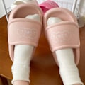 Miniatyrbillede 7 af 8: Kvinders Tykke Sål Slide Sandaler Anti-Skridsikker Komfortable Moderne Søde Dame-Tøfler til Sommer Pink 36‑37 (Passer til 35-36 Størrelse Fødder at Bære)