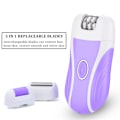 Miniatyrbilde 2 av 8: 3 i 1 USB Elektrisk Epilator Damebarbering Hårfjerning Neglefiling Ansikts- og Kroppspleie Lilla