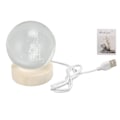 Miniatyrbillede 2 af 8: 3D Krystal Kugle 3,1 tommer i Diameter med Belysning i Træbase, USB-Strøm, Krystal Kugle Natlampe til Familie, Soveværelse, Kontor