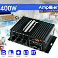 Miniatyrbillede 2 af 2: 400W 2x200W Stereo HiFi Bil & Hjem Subwoofer Audio Forstærker Amp Lyd Højttaler Bluetooth EDR Audio LED Design Forstærkere