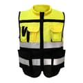 Reflekterende sikkerhedsvest med flere funktionelle lommer, Premium Solid dobbeltstribe for høj synlighed, 3M Scotchlite reflekterende materiale, Klasse 2