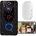 Miniatyrbild 1 av 5: Smart Video Dörrklocka för Förbättrad Säkerhet, AI Människodetektering för Intelligent Övervakning, Krypterad Molnlagring för Säker Inspelning, 2.4GHz Wi-Fi