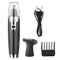 Miniatyrbillede 2 af 4: 2 i 1 Sort Elektrisk Vibrissa Næsehårsbarbermaskine Sideburns Trimmer Klippemaskine EU Stik