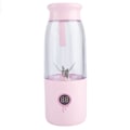 Miniatyrbillede 1 af 2: 425ml USB Genopladelig Bærbar Elektrisk Grøntsags- og Frugtjuiceblender til Hjem, Kontor og Rejser (Pink)