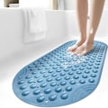 Miniatyrbillede 4 af 4: Badekar måtte Bruse måtte Anti-slip, 88*40cm, Badekar gulvmåtte med sugekopper og drænhuller Blue