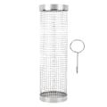 Miniatyrbilde 2 av 8: Grillkurv i sylinderform, netting av rustfritt stål 304, rullende BBQ-grillverktøy L (11,7 x 3,6 tommer)