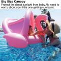 Miniatyrbild 5 av 6: Flamingo baby simring med solskydd, baby simhjälp, baby simring uppblåsbar, baby pool simring, uppblåsbar simring