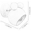 Miniatyrbild 2 av 5: Rund Metall Vägglampa med Tecknat Motiv, Macaronfärgad Nordisk Design E27 Sockel för Hall Kök Trappor