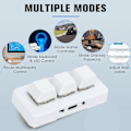 Miniatyrbilde 8 av 8: Hvit Mini 3-Tasters Tastatur ABS Bluetooth-Mottaker USB Komfortabel Håndfølelse Programmering LED Spilltastatur for Hjemmet