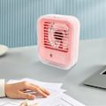 Miniatyrbillede 1 af 8: Bordventilator Pink Lav Støj Genopladelig Mini Bærbar Vandspray Ventilator med LED Lys