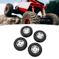 Miniatyrbild 1 av 8: 4 st RC Crawler Däck 1,9 tum Gummi Universal RC Däck med Plastfälg för Axial 1/10 Fjärrstyrda Bilar Silver
