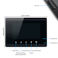 Pikkukuva 5 / 8: 7 tuuman langallinen ovikello HD 1V2 TFTLCD-näyttövideopuhelinmonitori Sadetiivis kodin turvallisuutta varten 100240V (AU-pistoke)