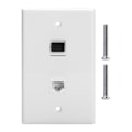 Miniatyrbilde 2 av 2: US Standard CAT6 + Optisk Grensesnitt Informasjonsuttak Veggplate for Hotell Kontorbygg