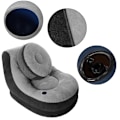 Miniatyrbillede 6 af 6: Oppustelig Flocking Lounger Luft Sofa Stol Seng med Fodstøtte til Indendørs eller Udendørs Camping
