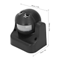 Miniatyrbillede 6 af 8: Bevægelsessensor Detektor Switch Vandtæt Intelligent Strålingsfri ABS Husning Infrarød PIR Bevægelsessensor AC110‑240V Sort