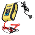 Miniatyrbillede 8 af 8: Intelligent Batterilader 12V/12A 24V/6A 7-trins Opladningspuls Reparation til Bil Båd Gul Sort EU Stik 100‑240V
