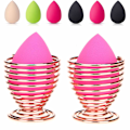 Miniatyrbillede 1 af 8: Skønhedssvampblenderholder,(3-pak roseguld) Makeupsvamp Tørringsstativ Opbevaring Æggepulverpuff Display Stand 3 stykker$Beauty Svampblender