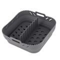 Miniatyrbild 1 av 8: Airfryer-papper, återanvändbara silikon airfryer-papper för mångsidig användning i dina köksapparater, non-stick yta för enkel rengöring, grå
