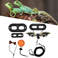 Miniatyrbillede 1 af 8: Lizard Sele Harness Sæt Justerbar Fastgjort Hat og Sløjfe Lizard Reb med Vinger til Små Kæledyr Reptil Orange
