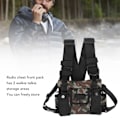 Miniatyrbillede 6 af 8: Radio Brystsele med 2 Lommer Oxford Klud Justerbar Vest Rig Universal til 2 Vejs Radio Walkie Talkie Camouflage