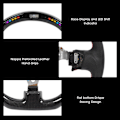 Miniatyrbild 3 av 7: LED Performance Kolfiber Race Display Rattstyre Perforerat Läder Med Röd Sömmar Passar för Nissan Skyline GT-R R34 1999-2002