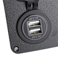 Miniatyrbillede 1 af 6: 5 Gang LED Toggle Switch Panel med Digital Voltmeter Universal til RV Bil Motorbåd Grøn