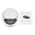 Miniatyrbillede 2 af 2: Køkkenvægt i rustfrit stål, digital multifunktionsvægt med LCD-display (1g-5kg) Sølv