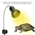 Miniatyrbillede 5 af 8: 25W Varmelampe til Reptiler med Klemme, 360 Graders Rotation, Justerbar Metal Glas UVB/UVA US Stik 110V