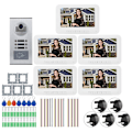 Miniatyrbillede 2 af 6: 5 Lejligheder 7in 1000TVL HD Videodørtelefon Intercom Dørklokke Ir cUT Kamera (UK 100V 240V)