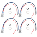 Miniatyrbild 2 av 8: 4 Set PreWired Runda LED-lampor Mini Common Anode 2-färgs Indikatorlampor 10mm 110220V (Röd och Blå)