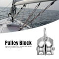 Miniatyrbillede 7 af 8: 32mm/1,3 tommer Marine Trinse Dobbelt Hjul Rulle 250kg Belastning 304 Rustfrit Stål til Yachter Speedbåde