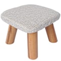 Pikkukuva 2 / 2: Pyöreä Ottoman-jakkara Pieni Puinen Pehmeä Lepojakkara Istuin (Beige)