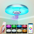 Miniatyrbild 1 av 5: Taklampa för enkel installation, energibesparande Bluetooth-högtalare med färgskiftande RGB LED för en underhållande belysningslösning, smart belysning