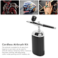 Miniatyrbild 7 av 8: Sladdlös Airbrush-set USB-laddning Lätt Bärbar Handhållen Mini Sprayfärg Airbrush-set för Tårta Dekoration Manikyr Svart