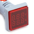 Miniatyrbillede 4 af 8: Strømsignalindikator Universal 2‑Skærms Kvadratisk Lampe Lys 60~500V AC AD16‑22FVARød