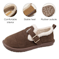 Miniatyrbilde 2 av 4: Plysj sko for kvinner høst og vinter Mote myk såle slip-on fleecefôret varme bomulls-polstrede sko pluss størrelse Boken sko coffee 38