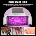 Miniatyrbild 8 av 8: 96W Nagel torkare Laddningsbar LED Sensor Snabbhärdande Nagellampa Gradient Lila 100~240V EU-kontakt
