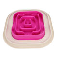 Miniatyrbilde 2 av 2: Slow Food Bowl Dyrematskål Sakte Mater Skål for Hunder Katter (Rose)