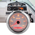 Pikkukuva 1 / 8: 85 mm / 3,35 tuuman GPS-nopeusmittari 0-60 MPH/H LCD-näyttö säädettävällä taustavalaistuksella asuntoautoille, veneille 9–32 V DC Valkoinen