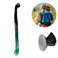 Pikkukuva 1 / 8: Kypärän Poninhäntäkoriste Moottoripyörän Trendikäs Gradienttikypärä Rastapukki WigBlack Emerald