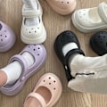 Miniatyrbillede 8 af 8: Damesandaler Mode Sød Afrundet Tå Tykkere Såler Åndbare Huller Letvægts Sommersandaler til Udendørs Strand Lilla 36-37