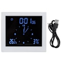 Miniatyrbillede 2 af 8: Digital Alarm Temperatur- og Luftfugtighedsskærm Ur Indendørs Bord Timer Multifunktionel til Husholdning Kontor Dekoration (Hvid TS-WP10-W)
