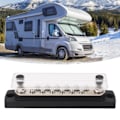 Miniatyrbillede 1 af 8: 12-punkts strømfordelingsblok 2 x M6 terminalstuds terminalbusbar til RV Marine