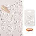 Miniatyrbild 2 av 7: 3-pack transparenta hjärtformade nagelkonstdekorationer, 3D kärlekshjärtan strass